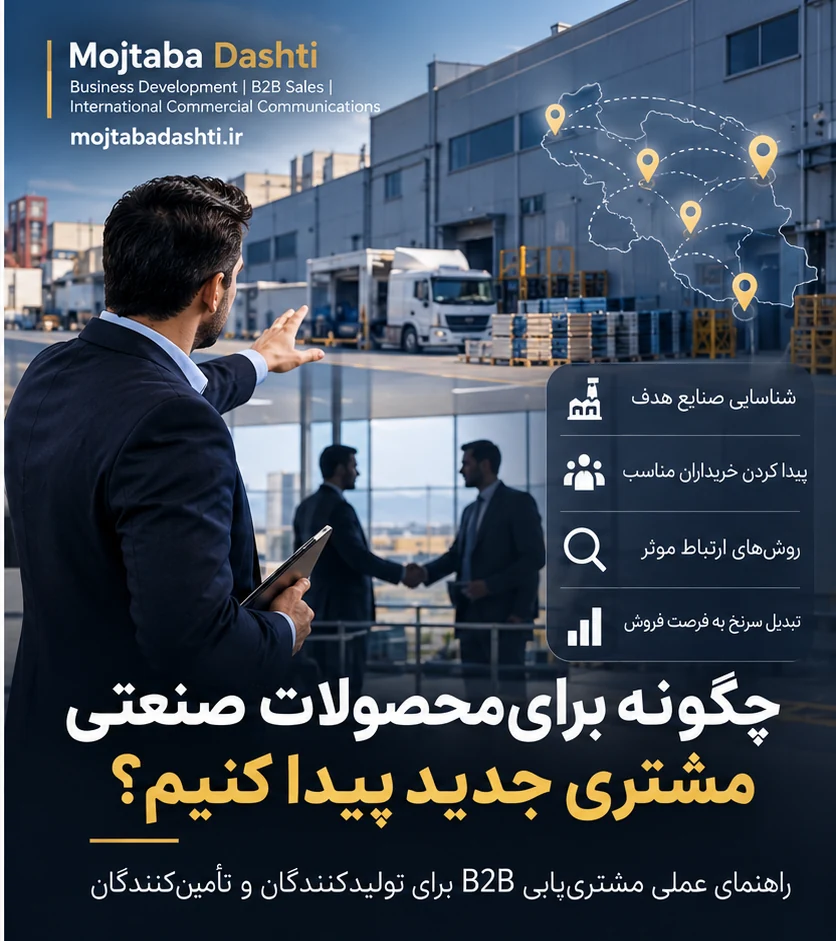 مشترییابی صنعتی؛ شناسایی صنایع هدف، خریداران مناسب و فرصتهای فروش B2B با برند مجتبی دشتی